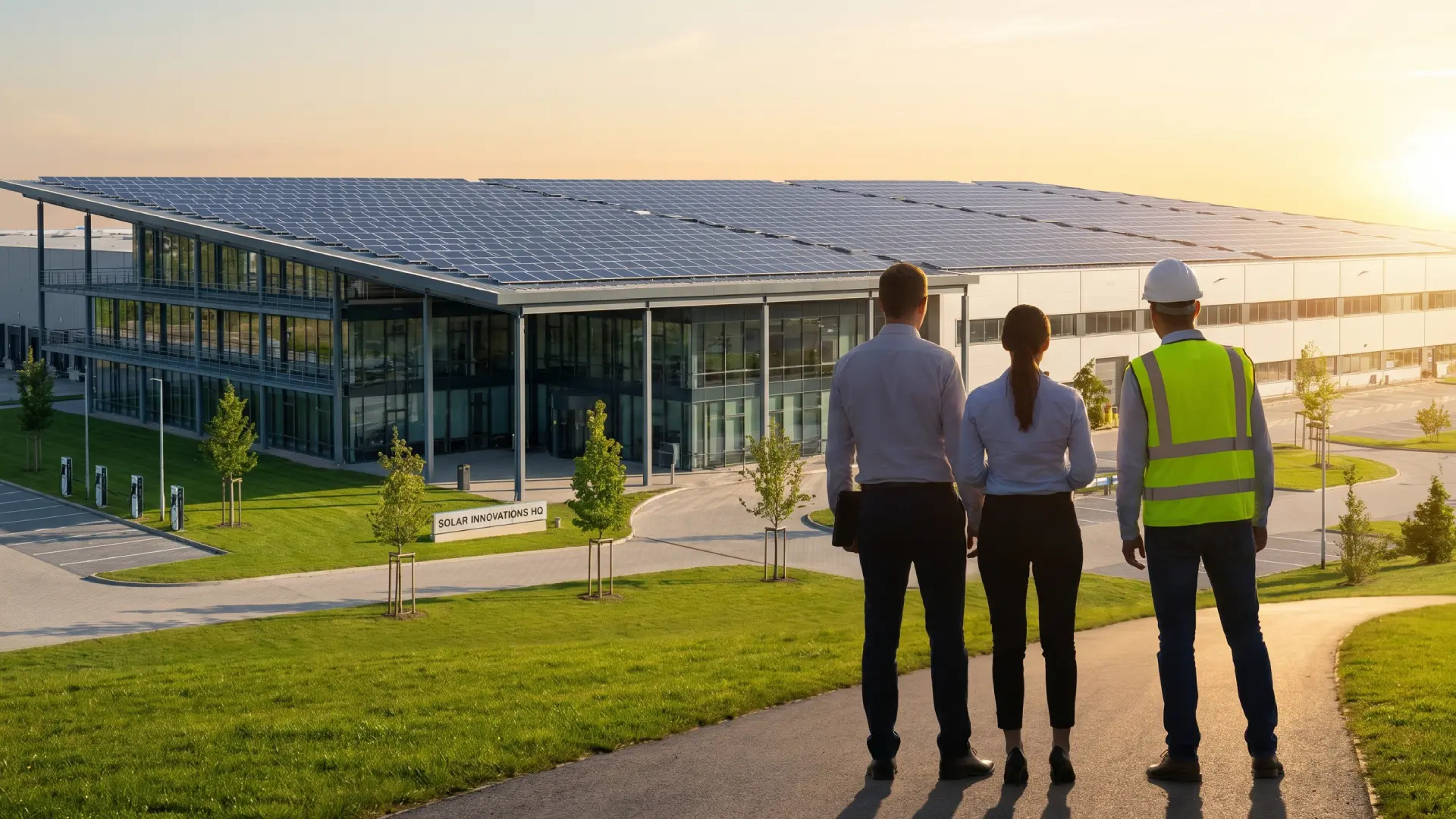 Techo industrial con paneles solares